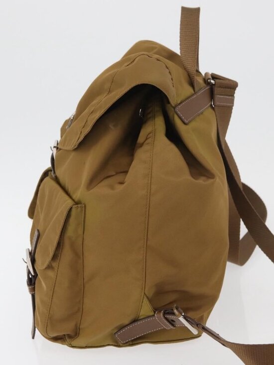 PRADA Backpack Nylon Beige Silver Auth 162129 main image 5